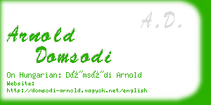 arnold domsodi business card